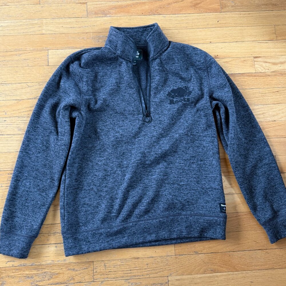 Roots Men’s Quarter Zip (M) Dark Grey